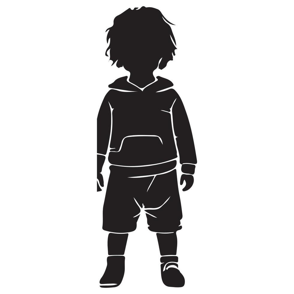 A silhouette of a child in a hoodie vector