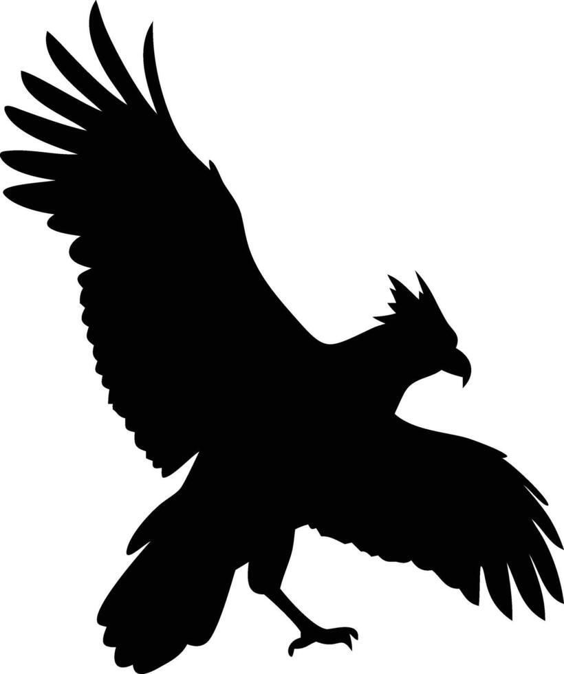 A silhouette of an eagle flying in the air vector