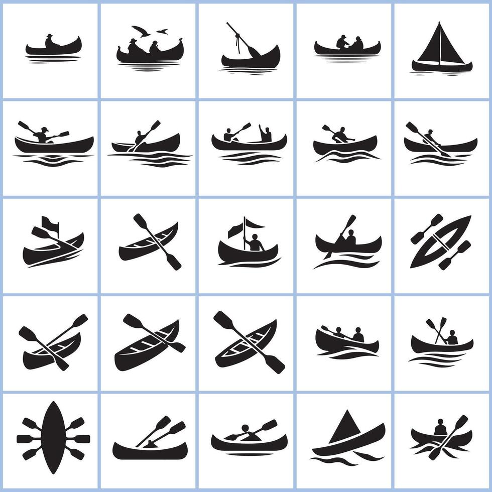 File Man with canoe ship silhouette design on a white background vector