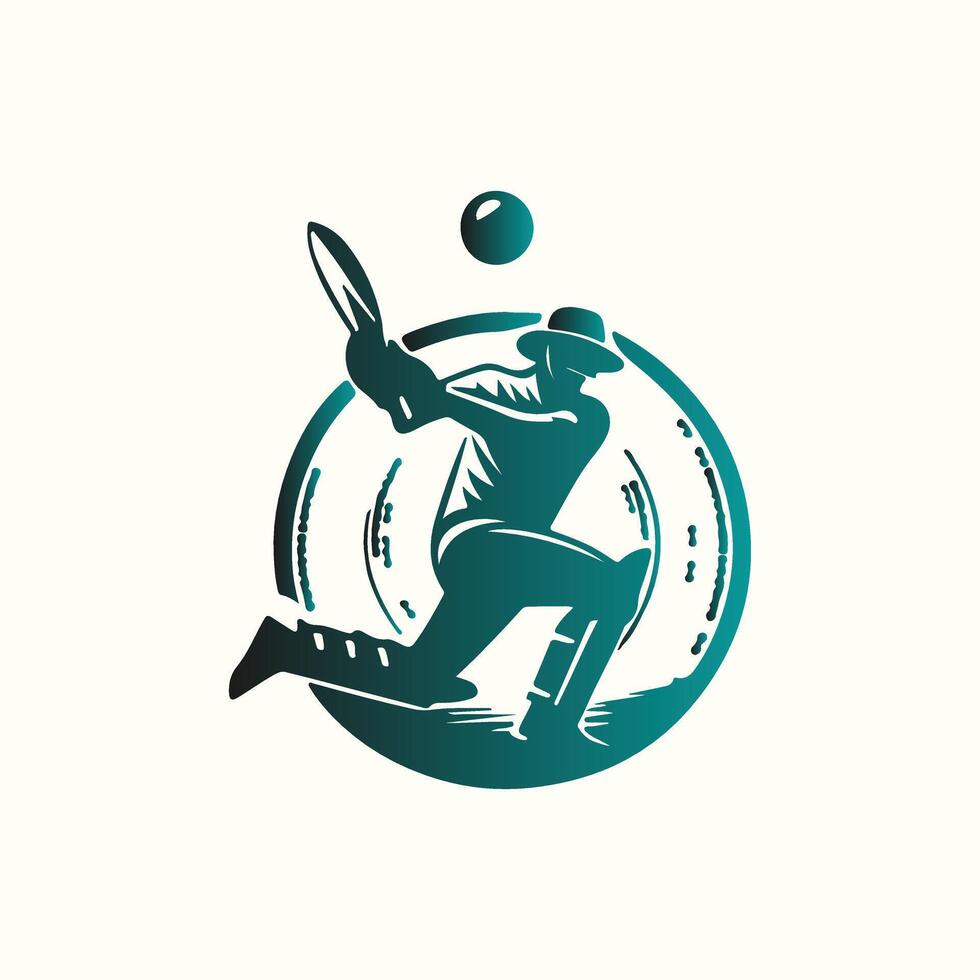 A logo for a cricket player vector