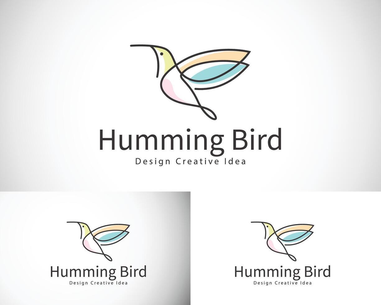hummingbird logo creative design concept flying bird vector