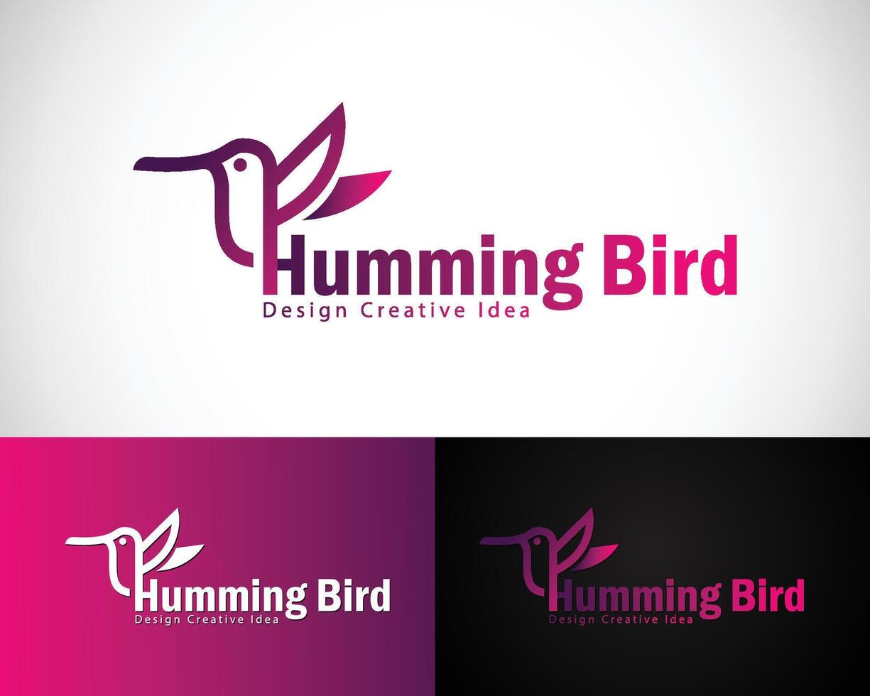 hummingbird logo creative icon design symbol flying bird color animal vector