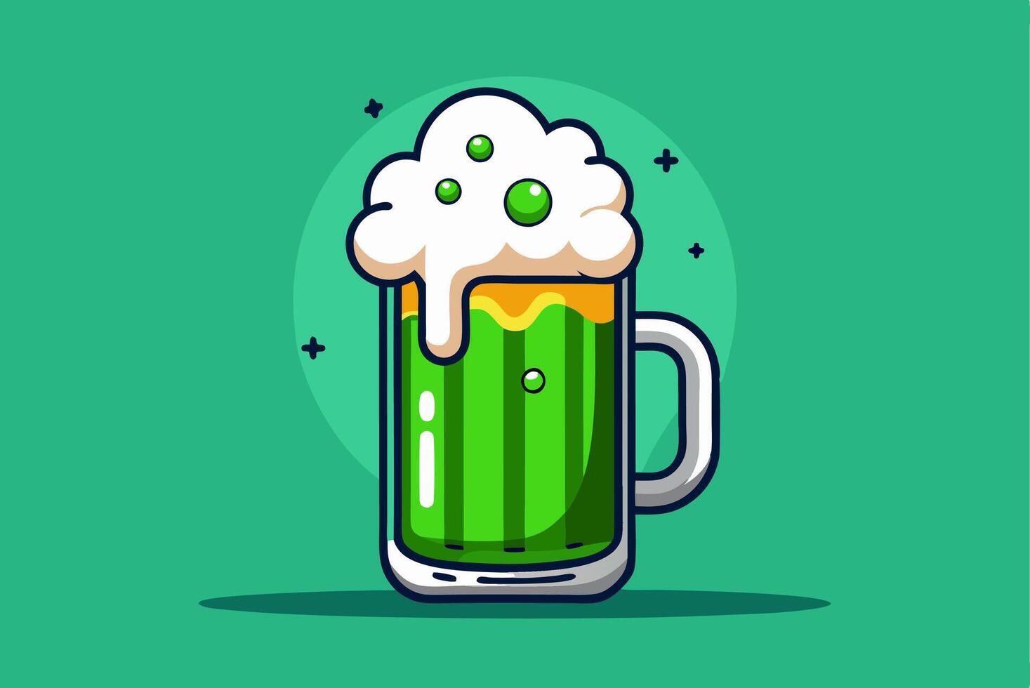 St patricks day beer mug illustration vector