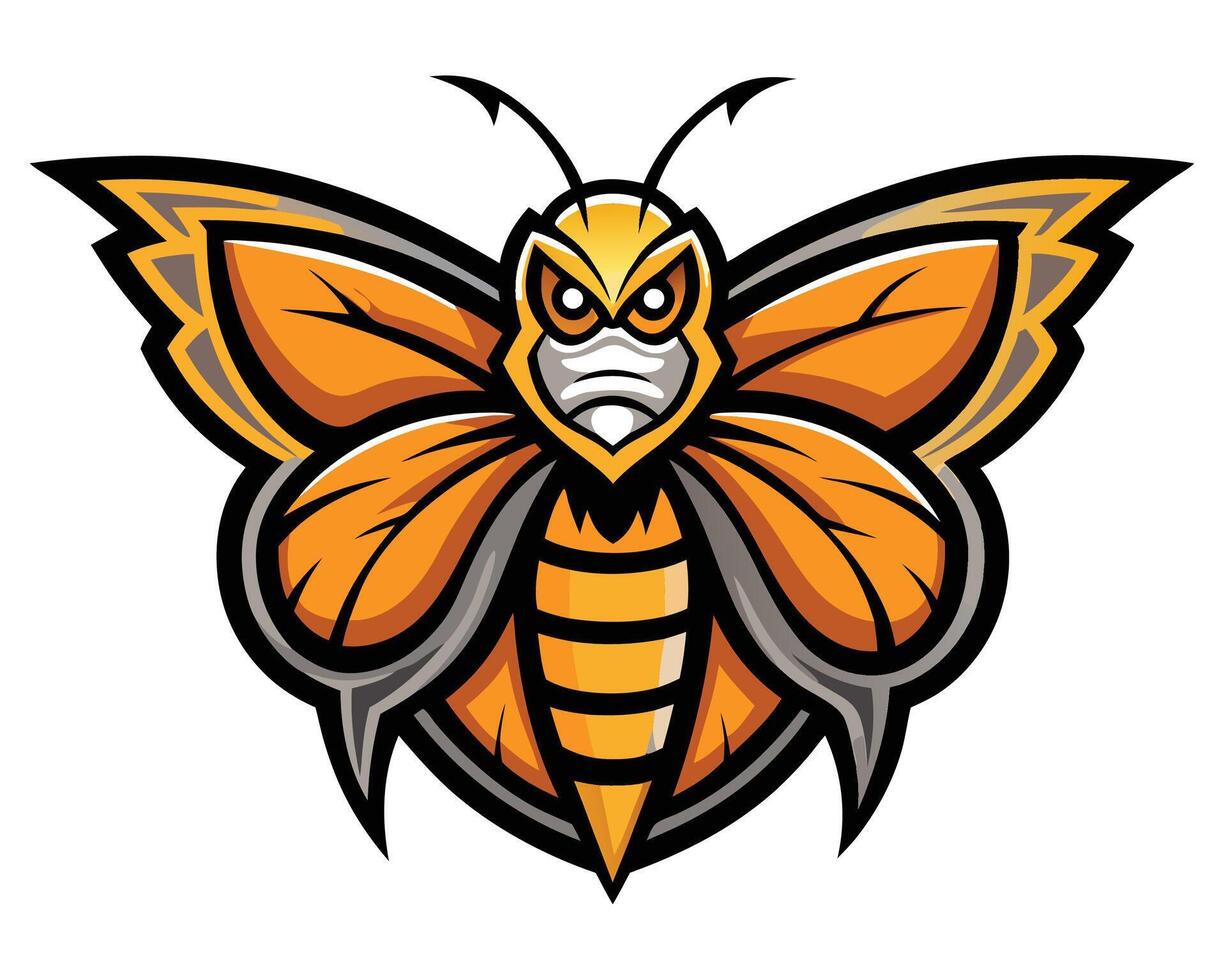 An orange butterfly with black wings and yellow eyes vector