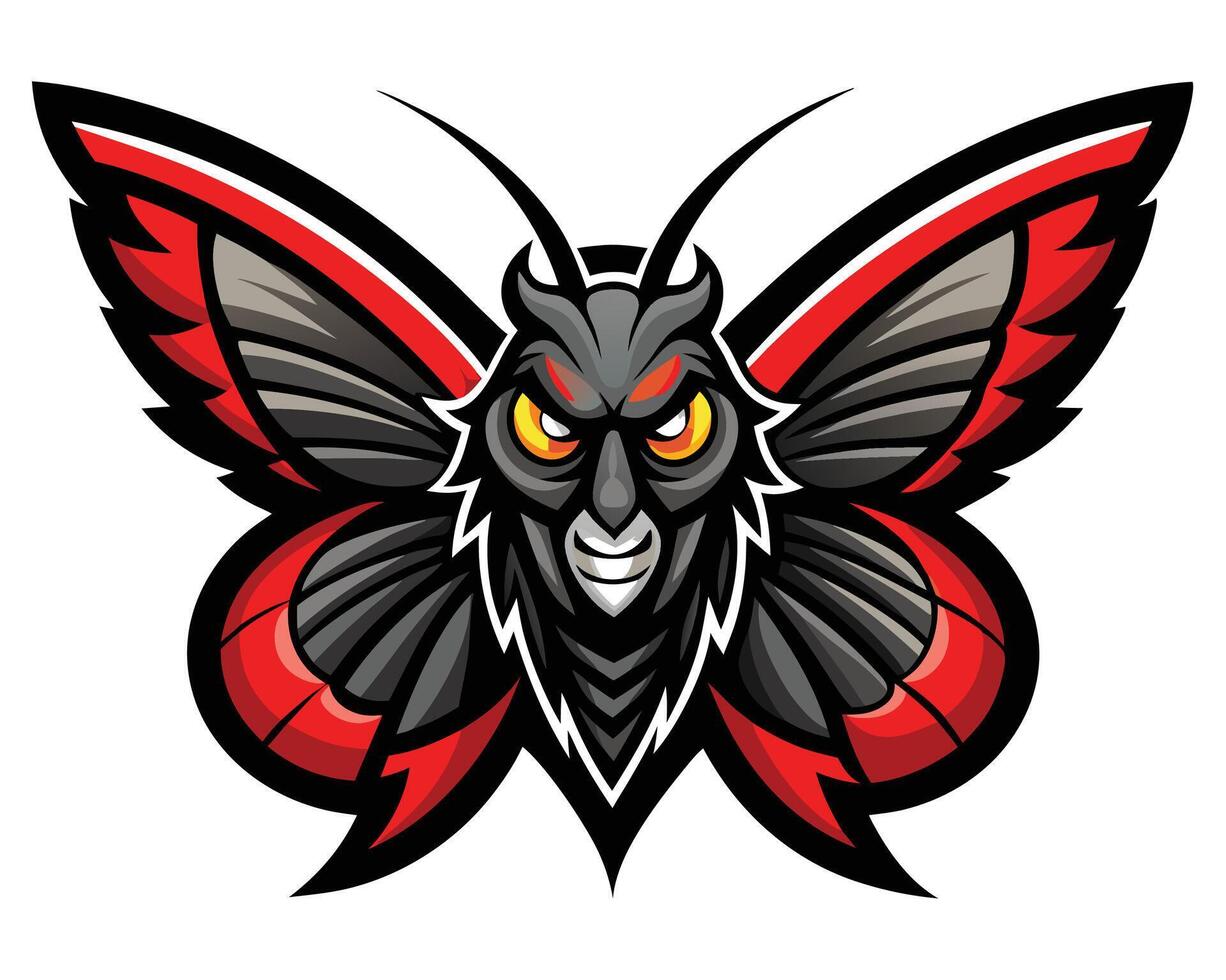 A black and red butterfly with a big black vector