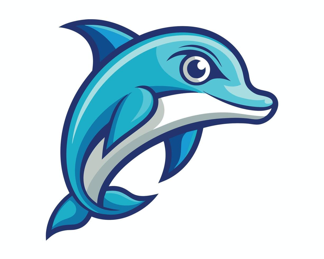 A dolphin mascot with blue eyes vector