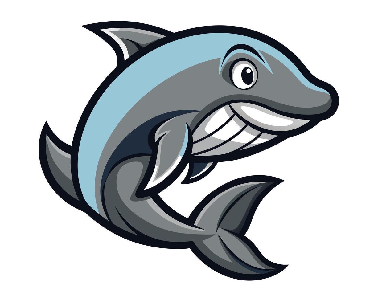 A cartoon dolphin with a big smile vector