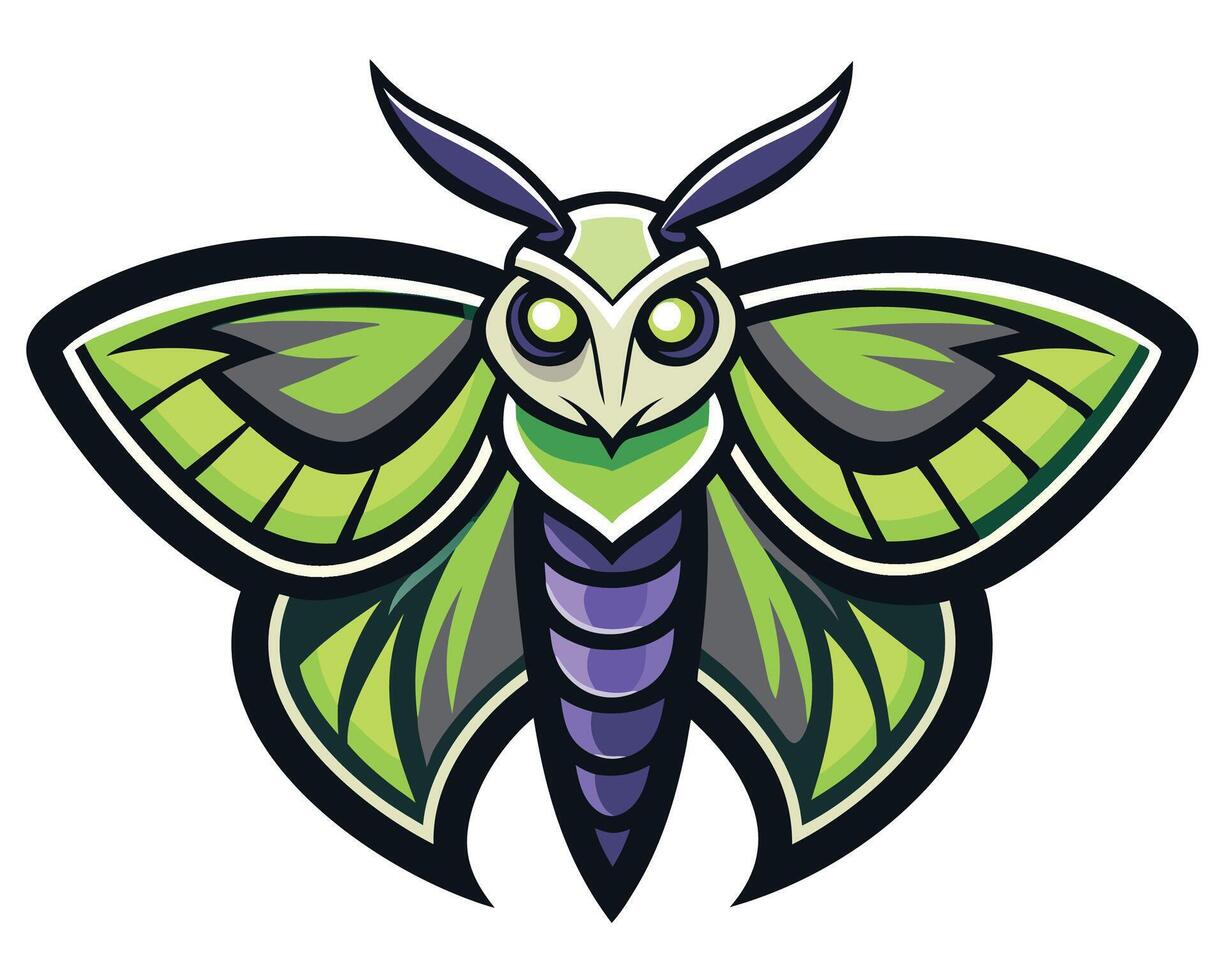 Luna moth mascot logo vector