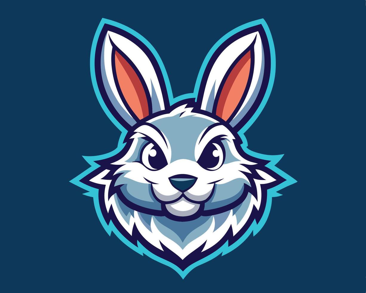 A rabbit head on a blue background vector