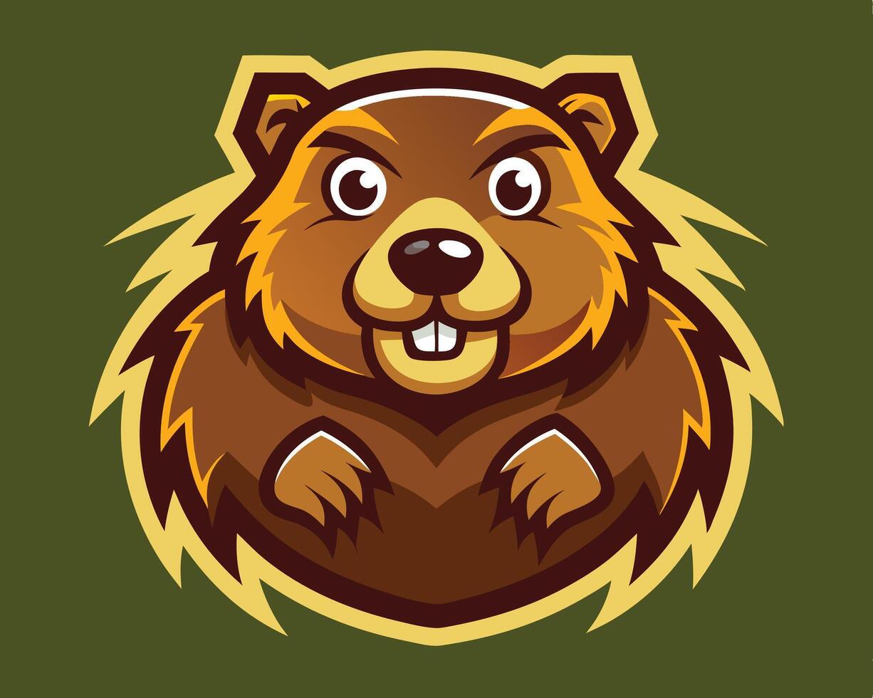 A cartoon groundhog mascot vector