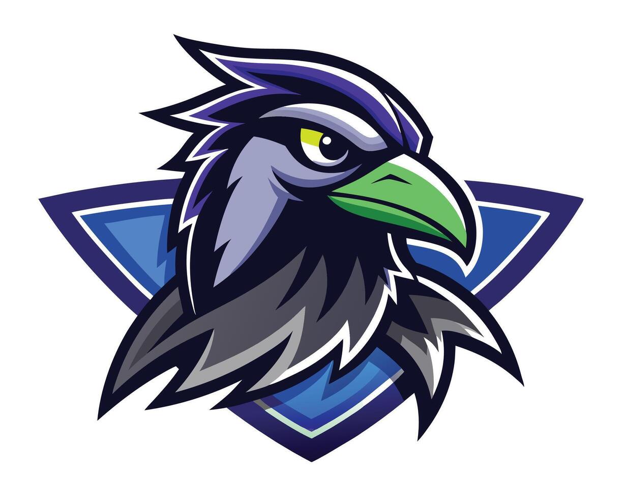 The head of a raven bird mascot vector