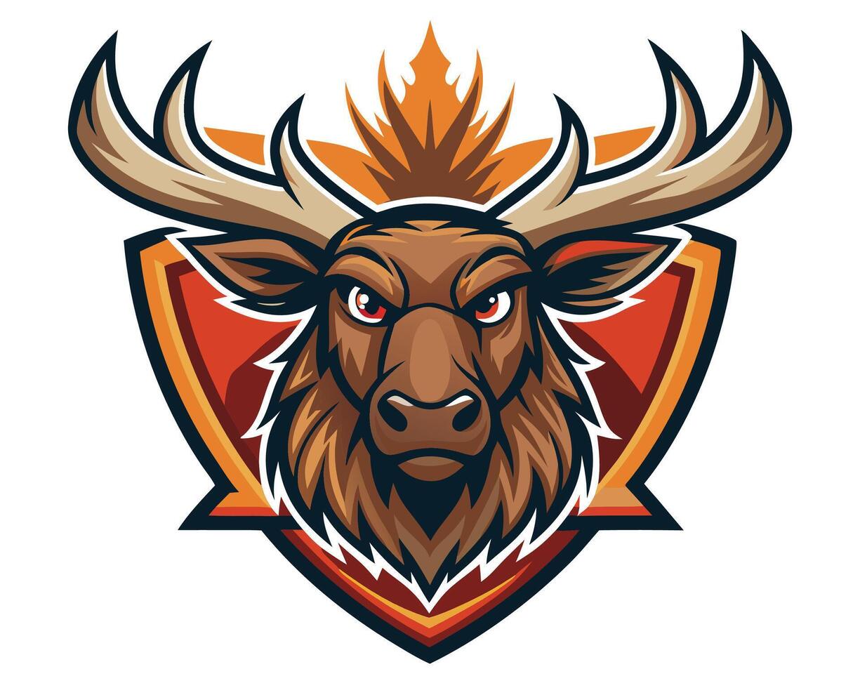 The head of a deer with horns vector
