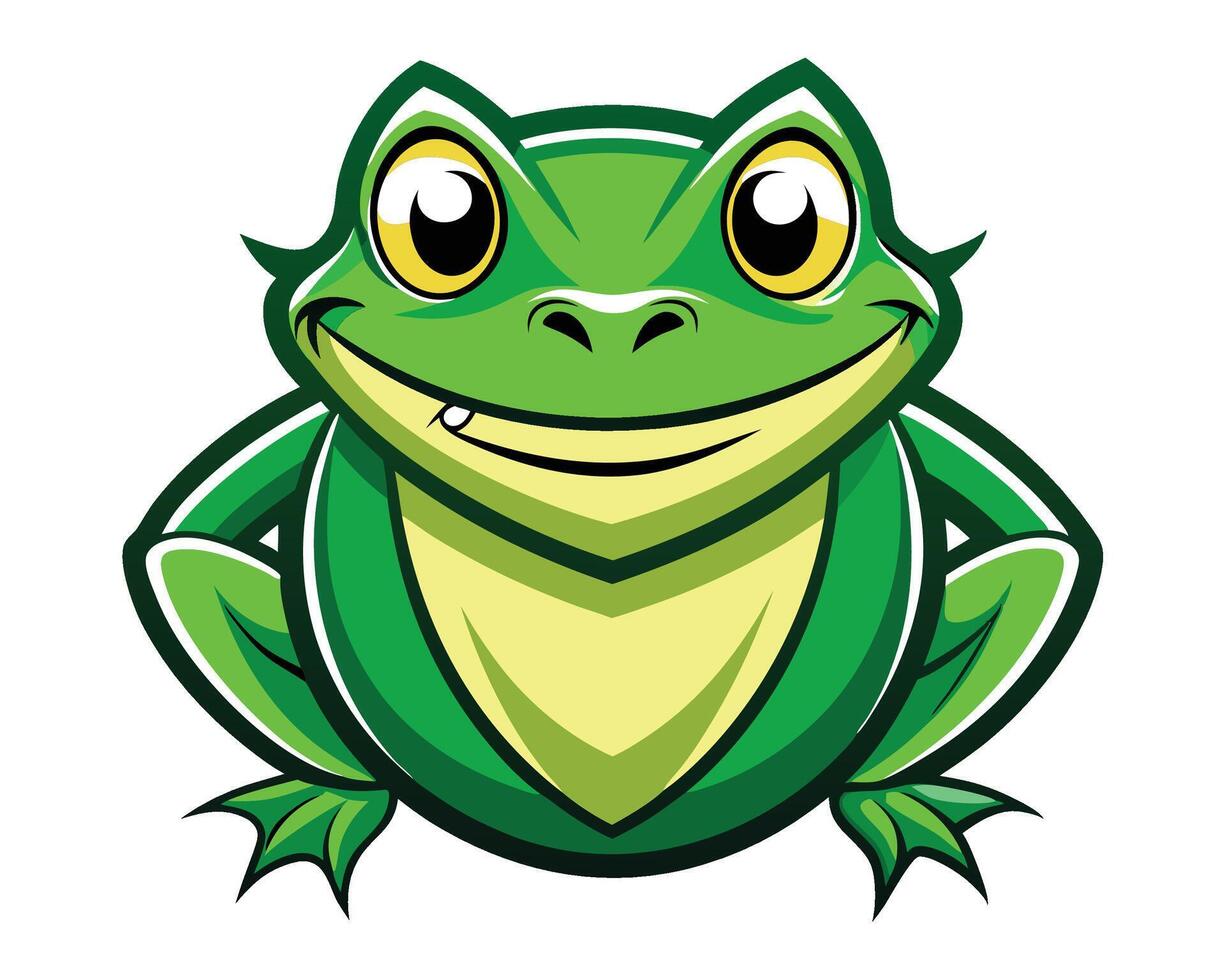A cartoon frog with big eyes and a smile vector