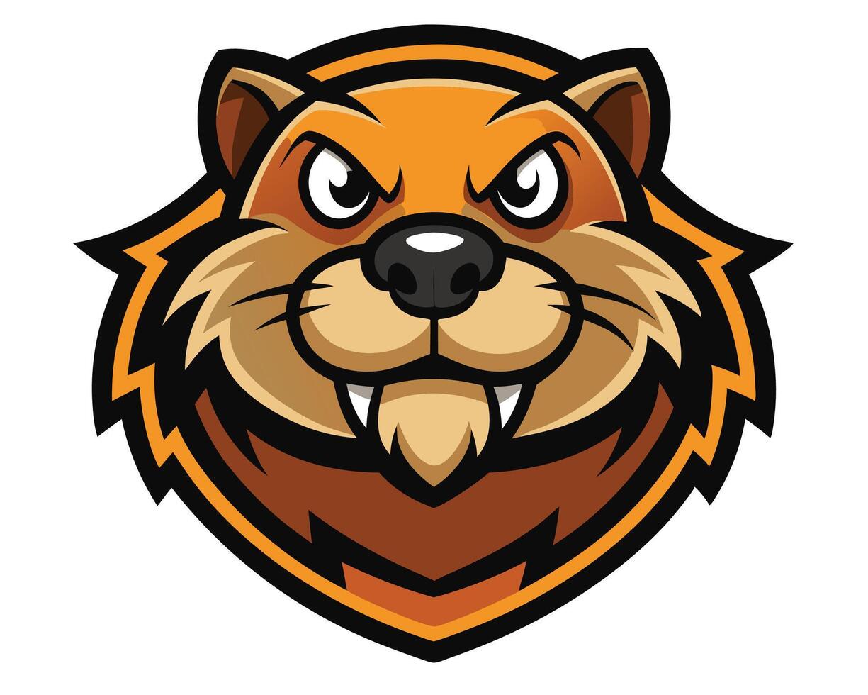 The mascot of a beaver head vector