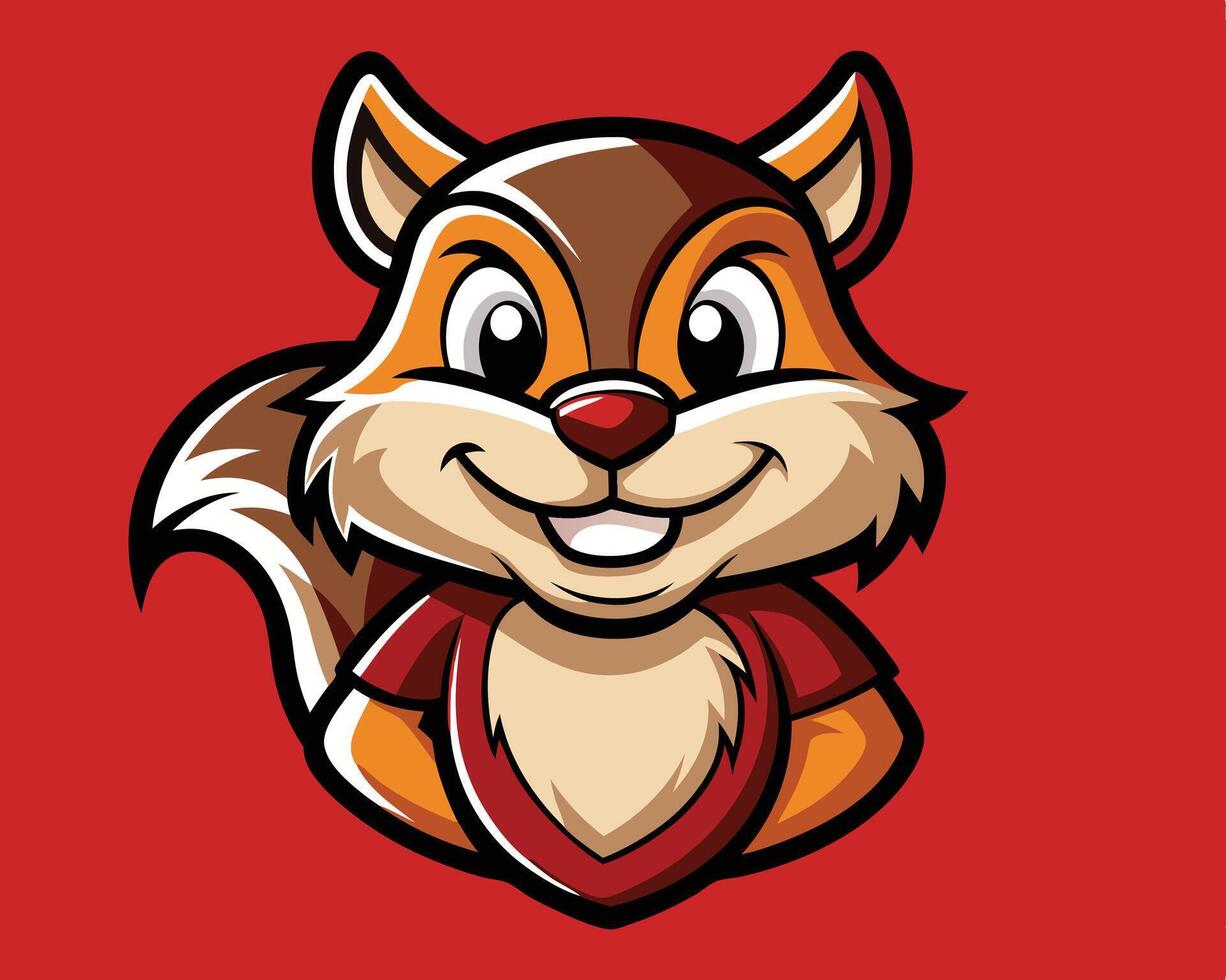 A cartoon squirrel wearing a red shirt vector