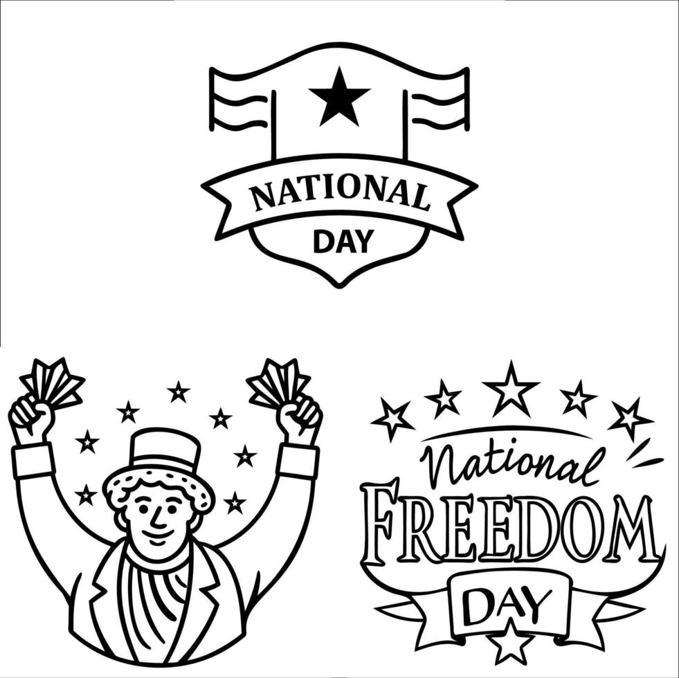 National Freedom Day USA, February Day One vector