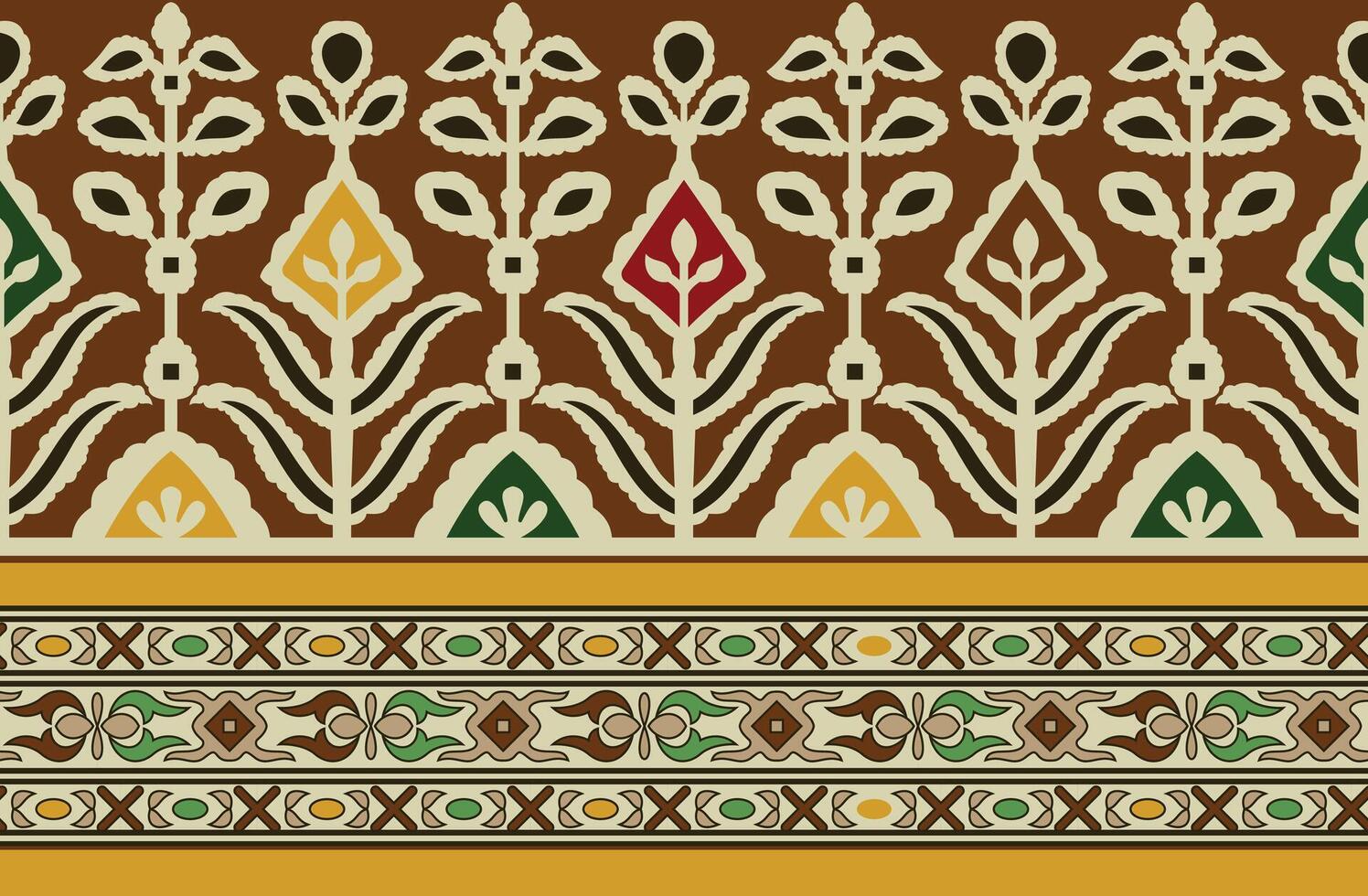 an ornate pattern with a border and leaves vector