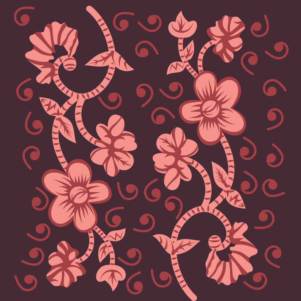 floral pattern on a dark background vector
