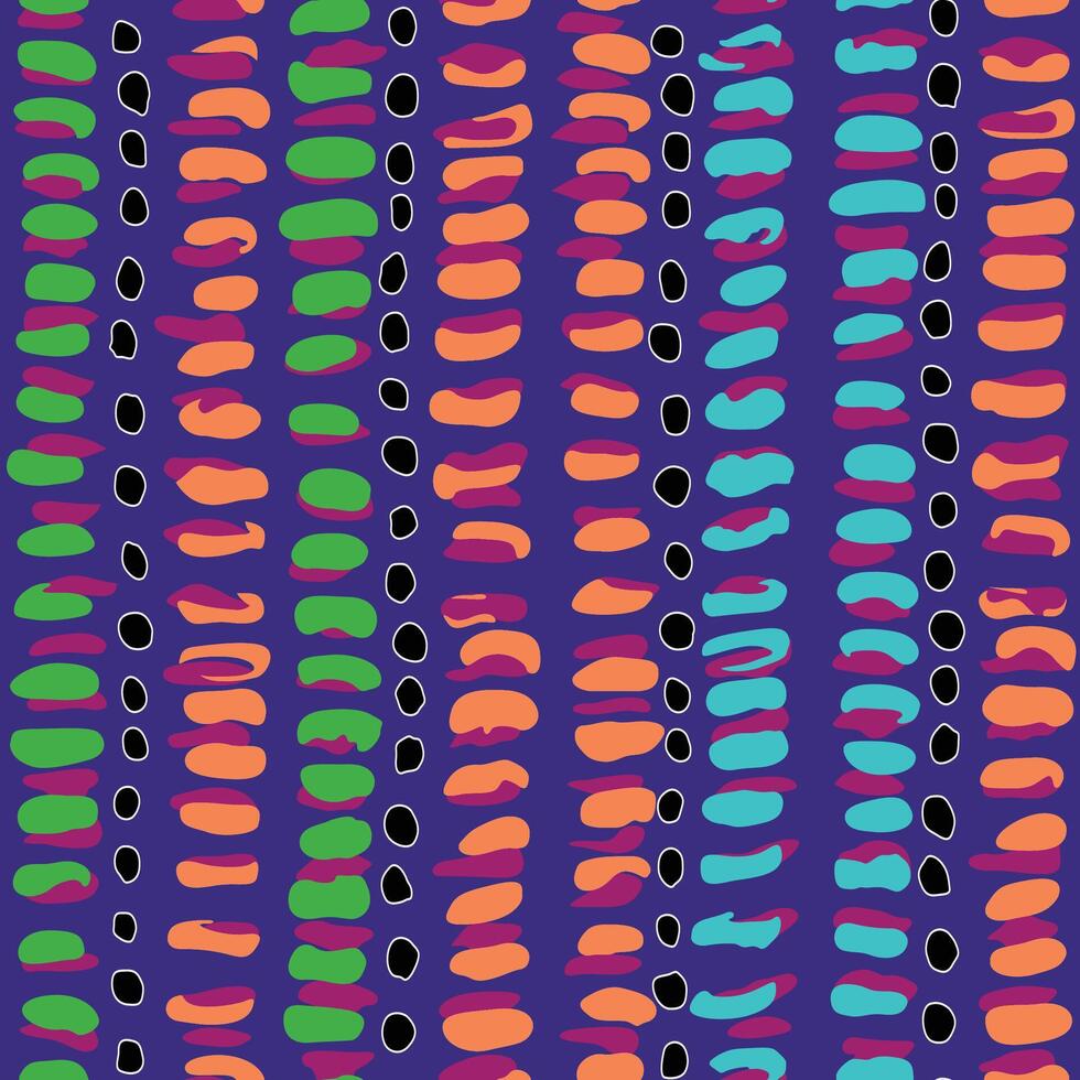 a colorful pattern with dots and circles on a purple background vector