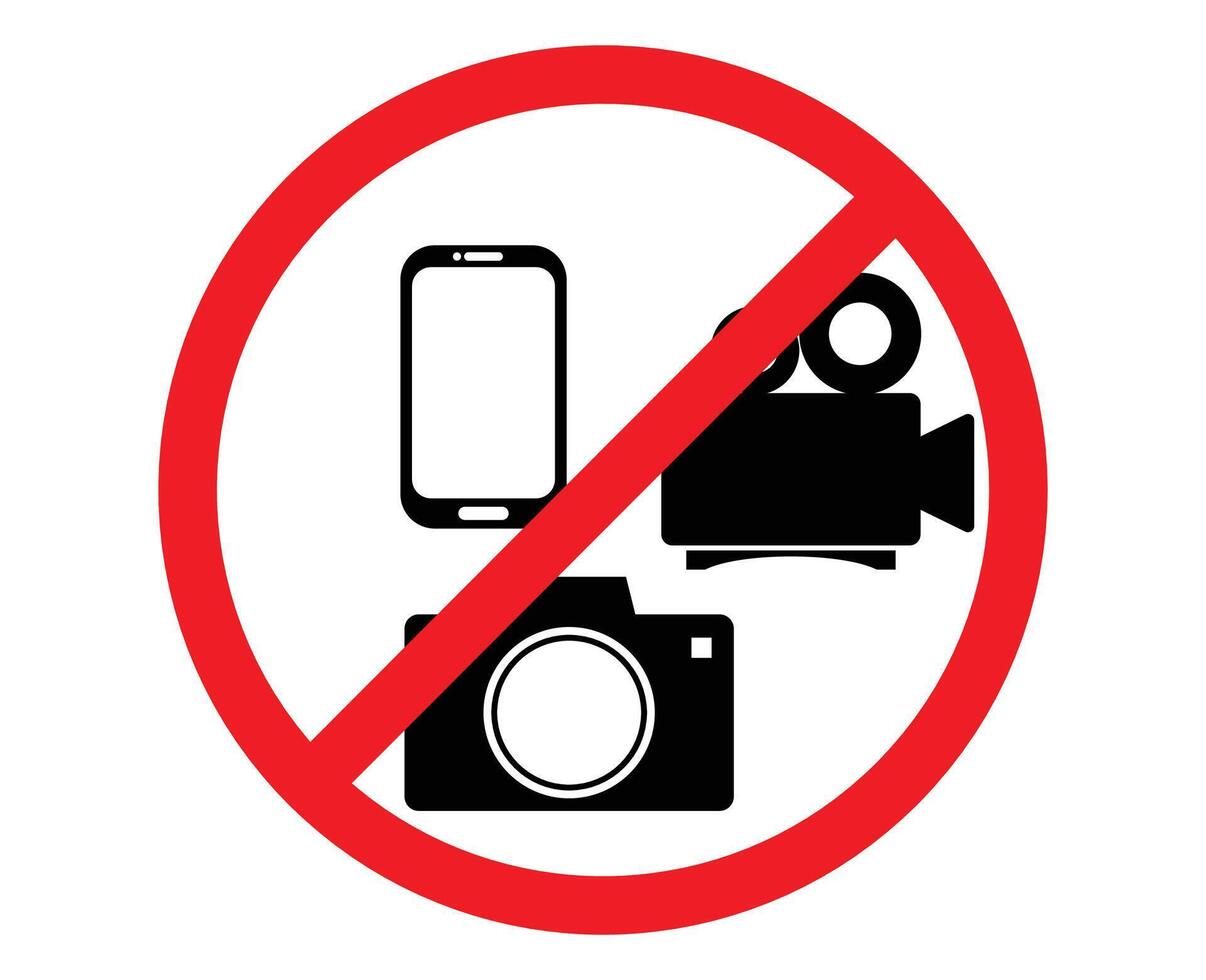No use camera Sign for Privacy Zones and Restricted Areas. No camera area vector
