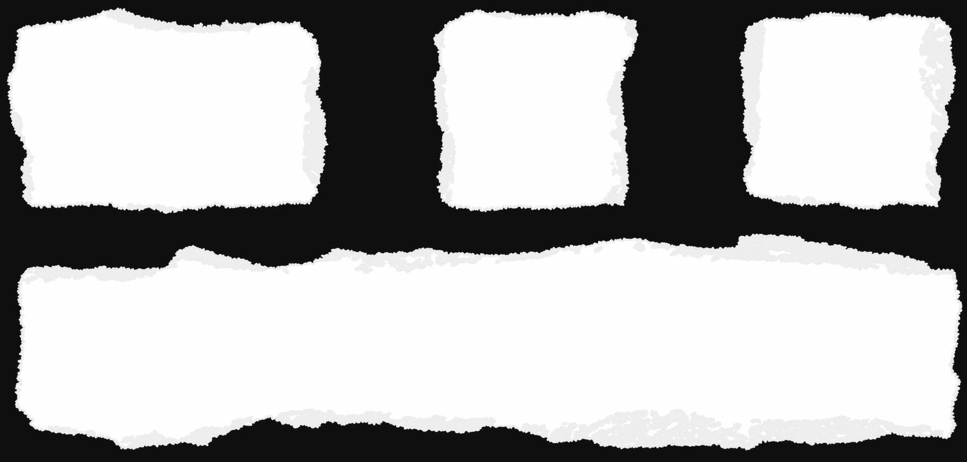 Torn paper pieces elements isolated vector