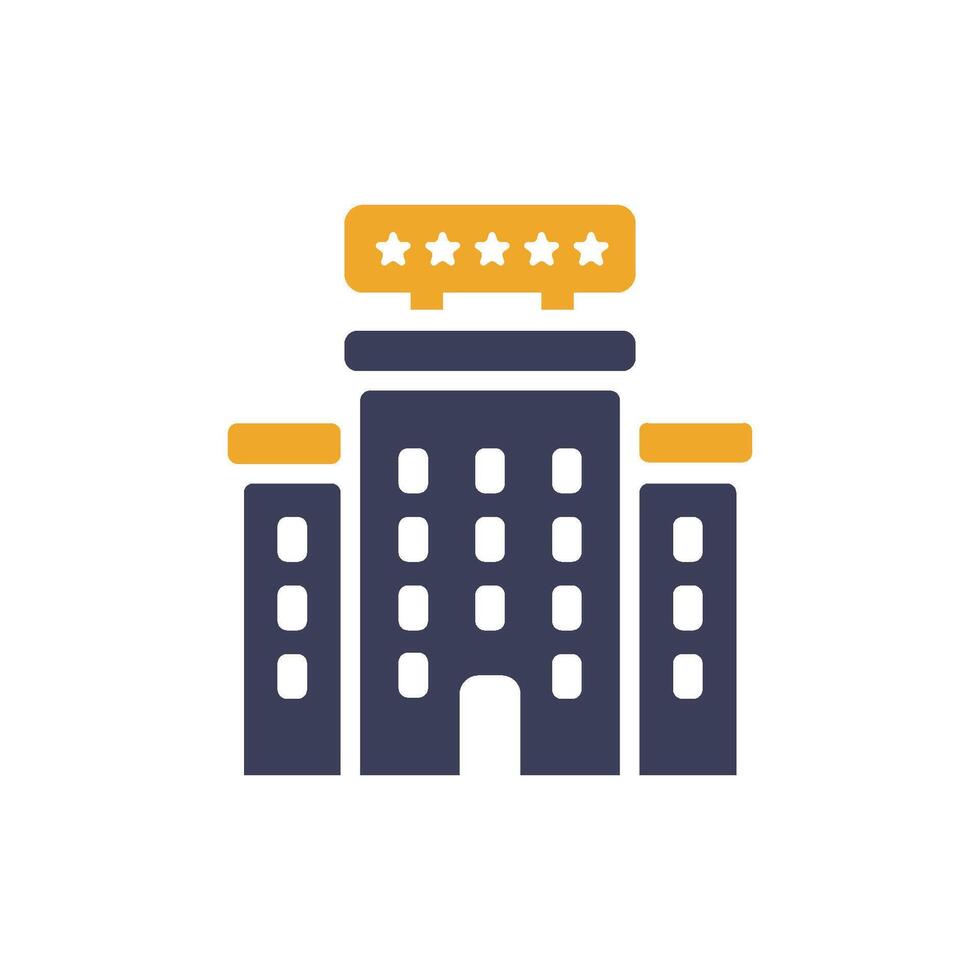 A sleek and stylish hotel icon that symbolizes the essence of luxury travel, making it perfect for summer vacation projects as well as various travelrelated designs and promotional materials vector