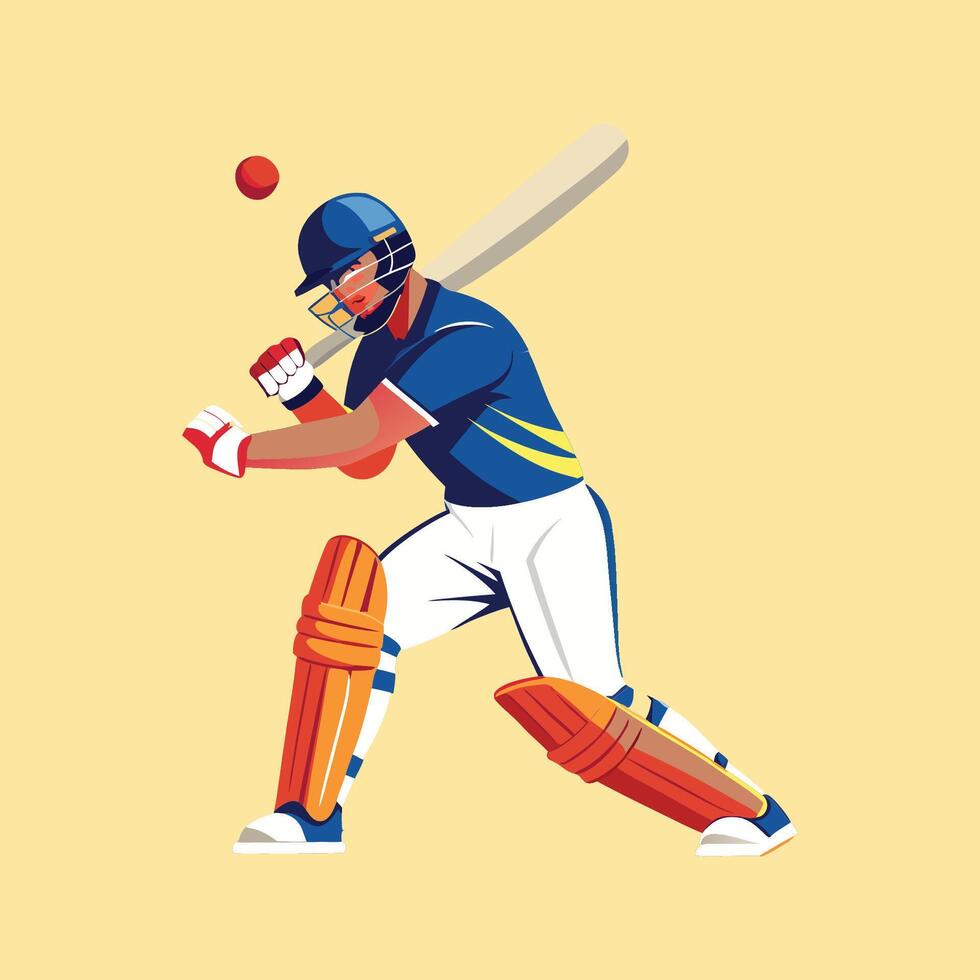 Batsman shot illustration vector