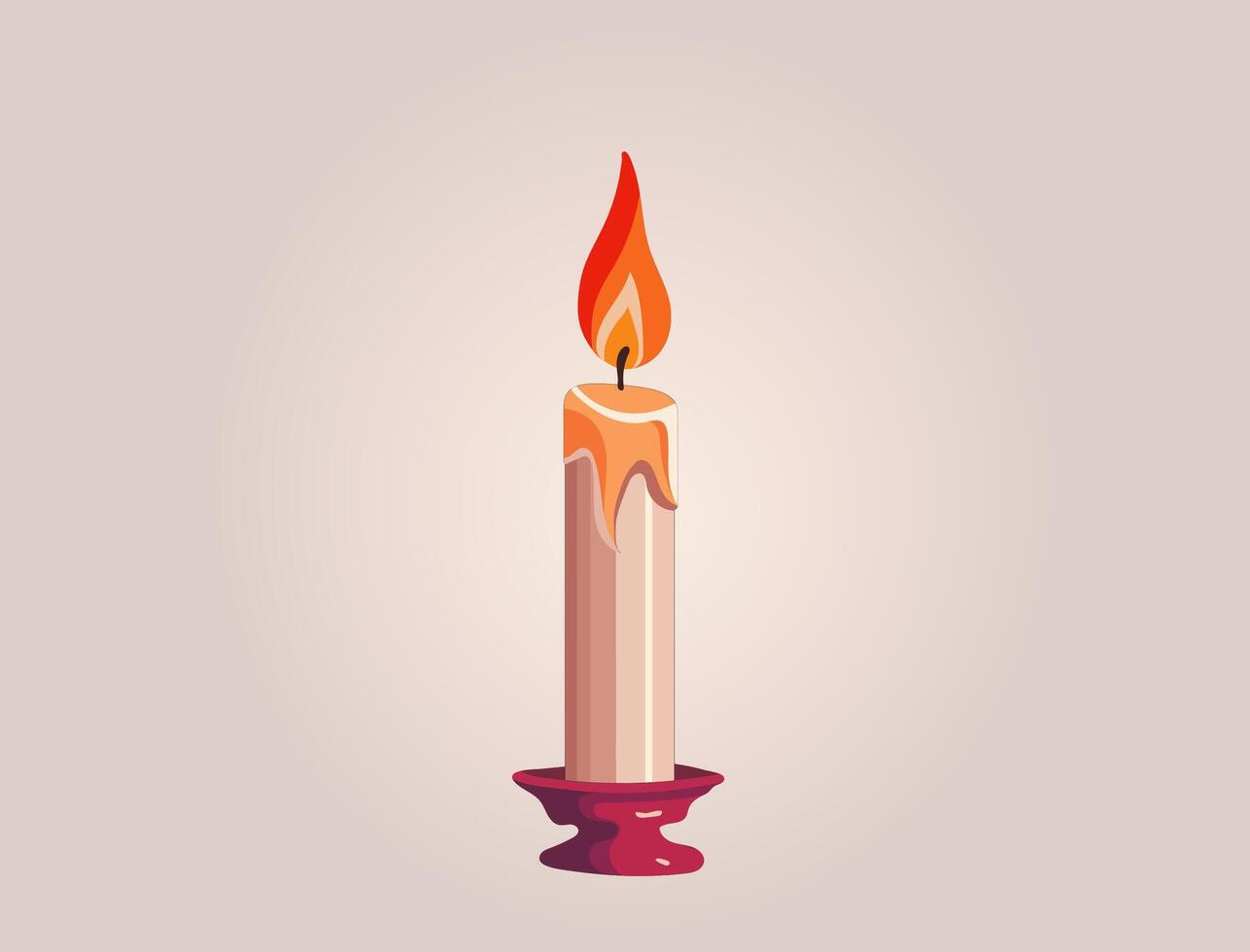 Candles Three elegant, cream-colored candles, each with a warm, flickering flame, stand on individual maroon candle holders. The image is simple yet evocative. vector