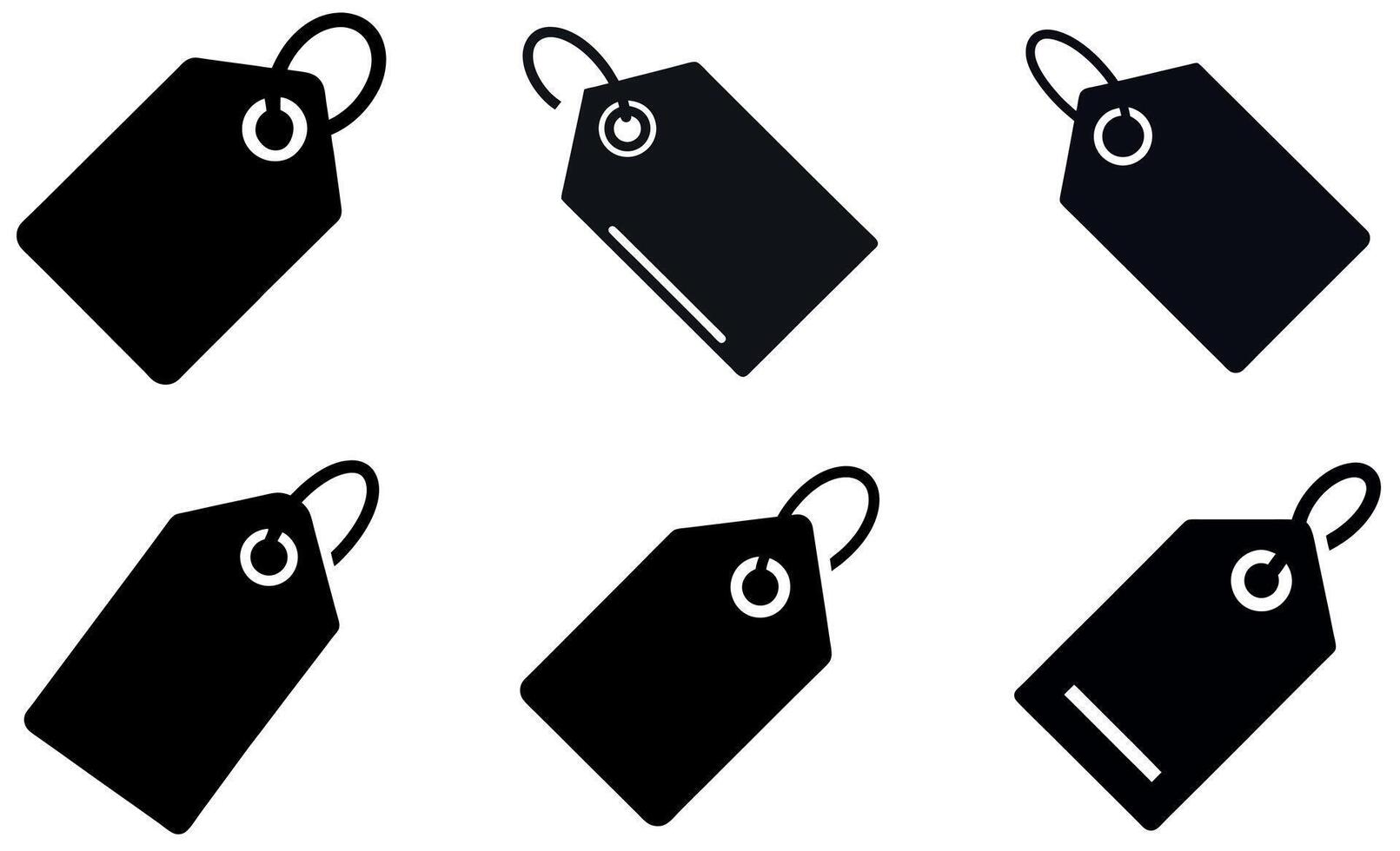 Simple black price tag icon set design vector