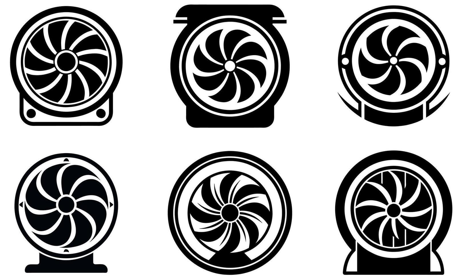 Illustration of Various Computer Cooling Fans vector