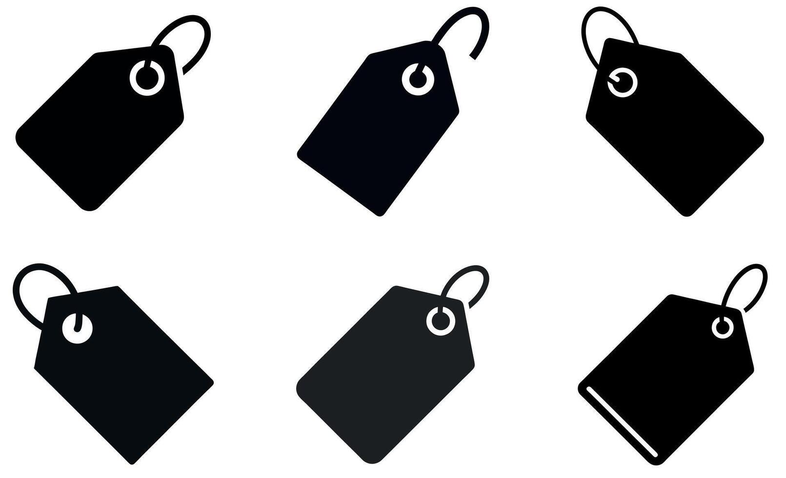 Simple black price tag icon. vector