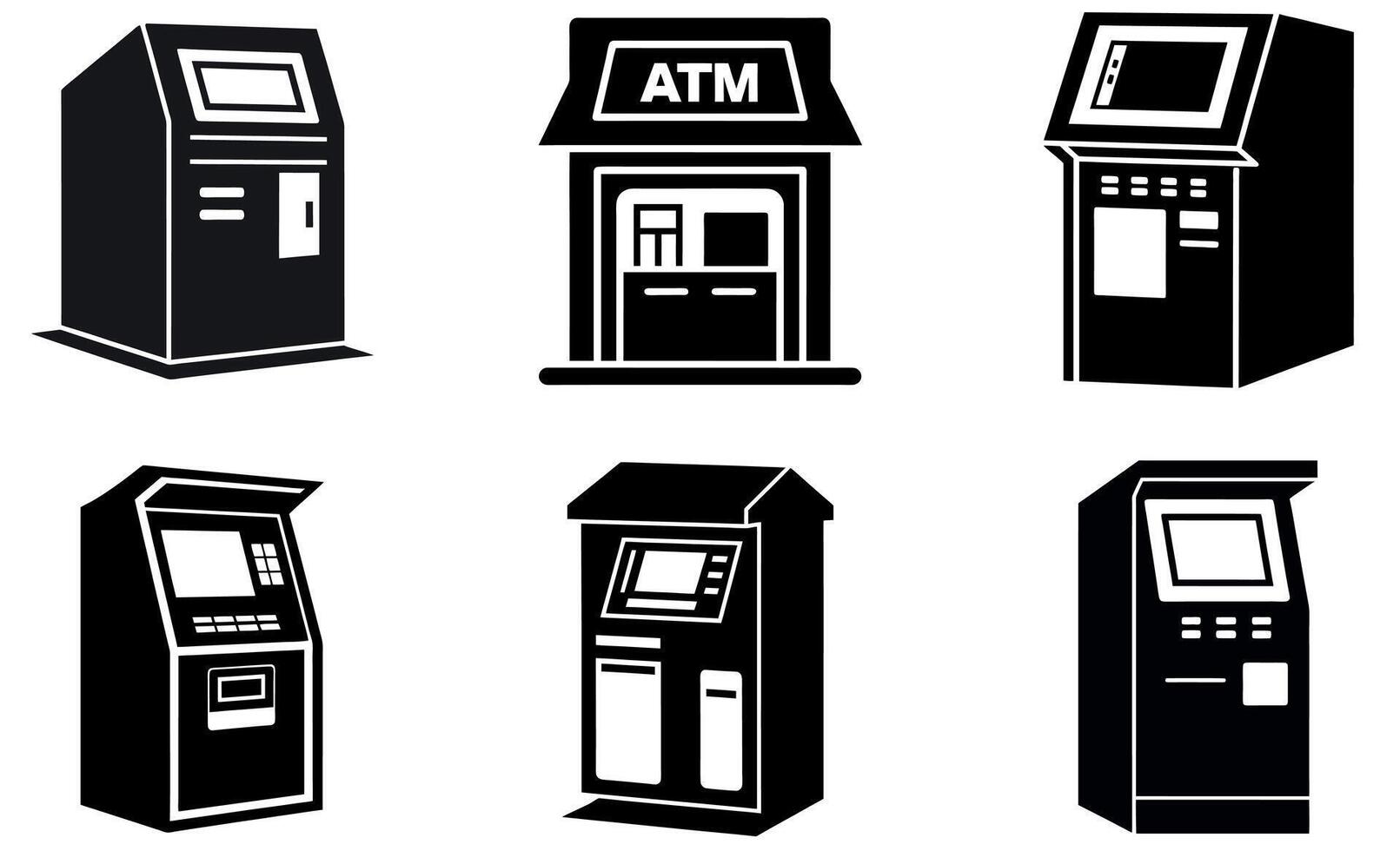 ATM machine logo icon vector
