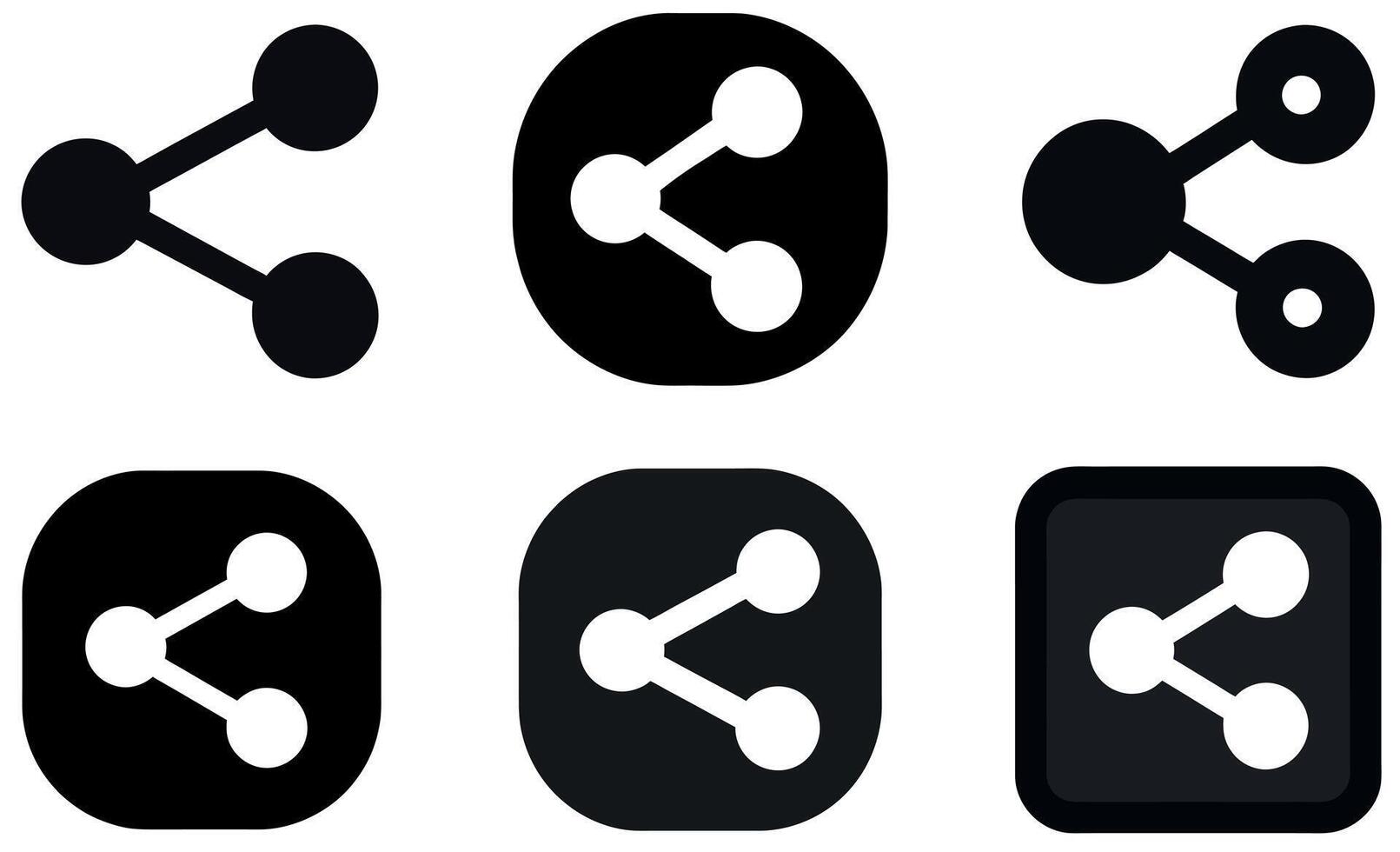 Collection of Share Icons in Different Shapes icon set vector