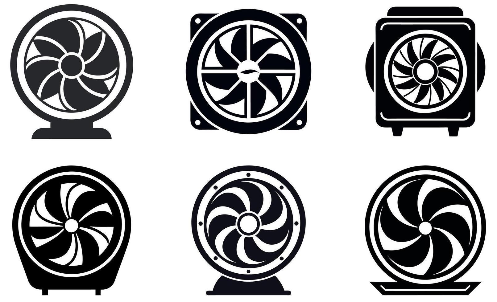 Various Computer Cooling Fans vector