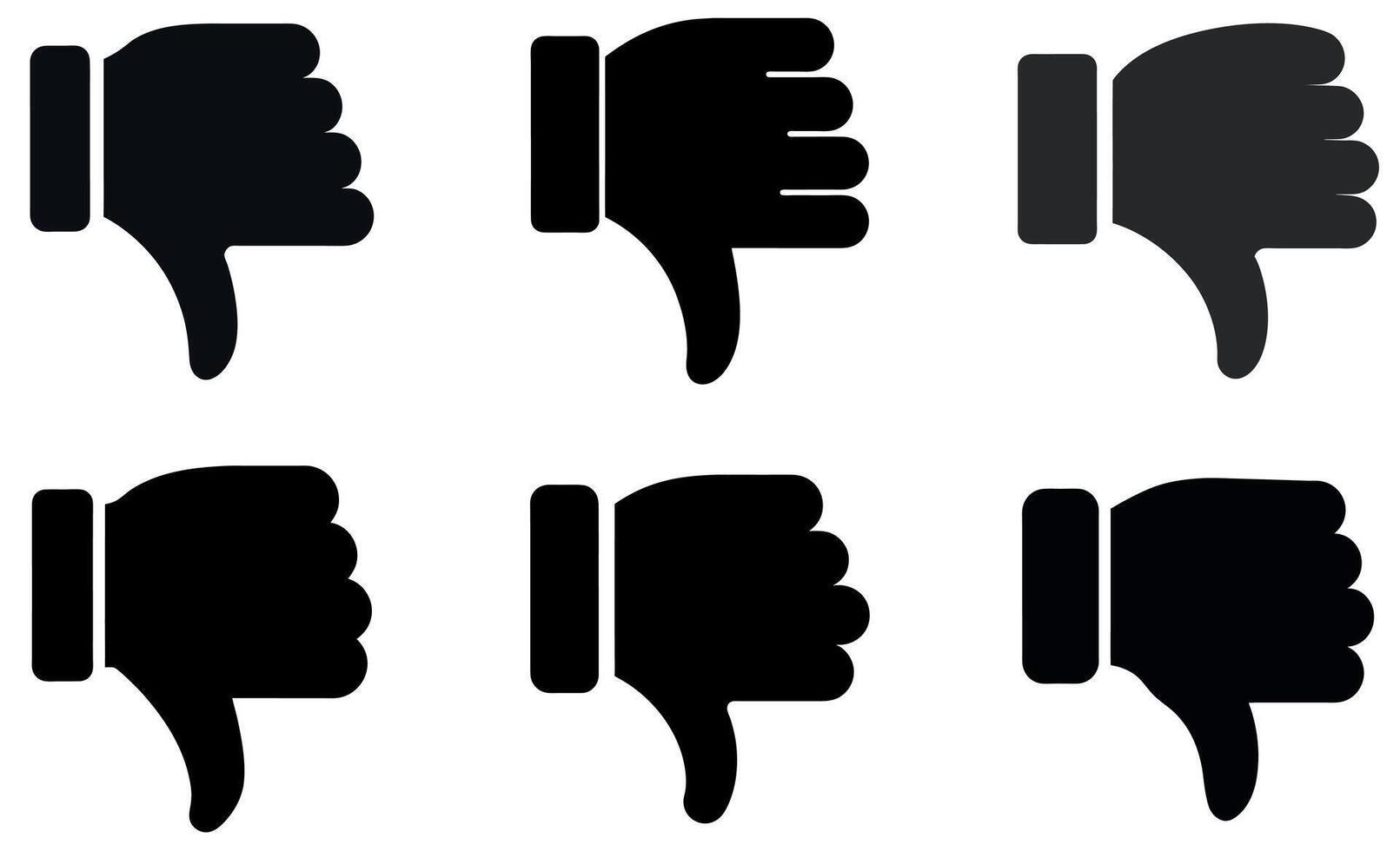 black and white thumbs up and down icons vector