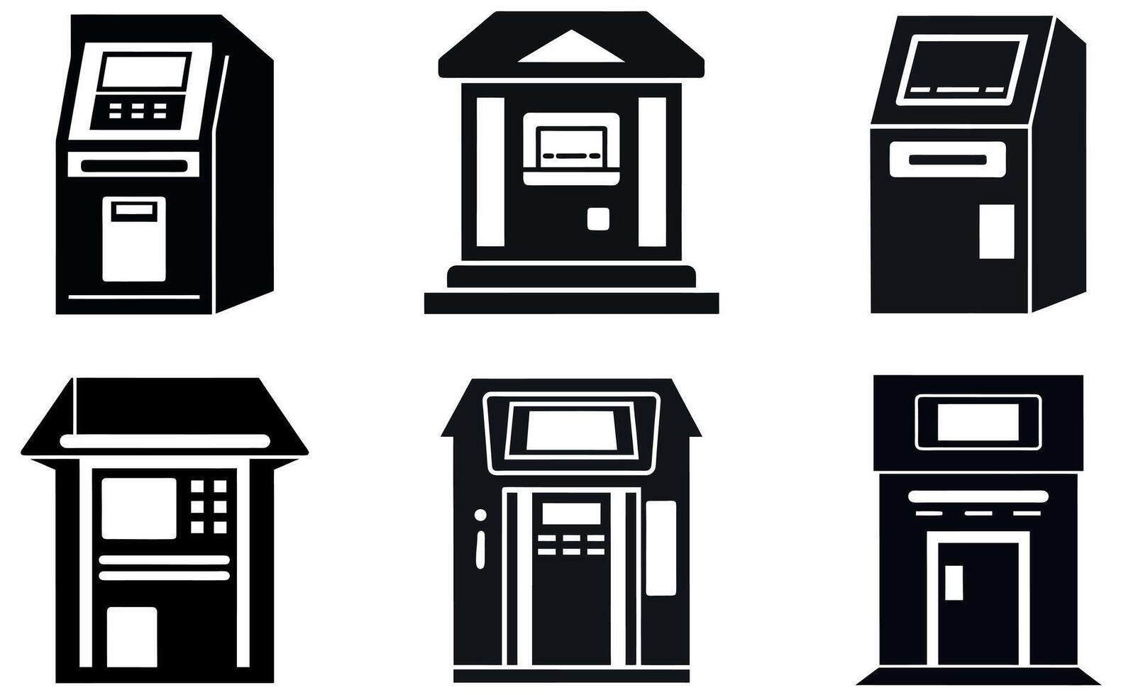 ATM machine logo icon design black color vector