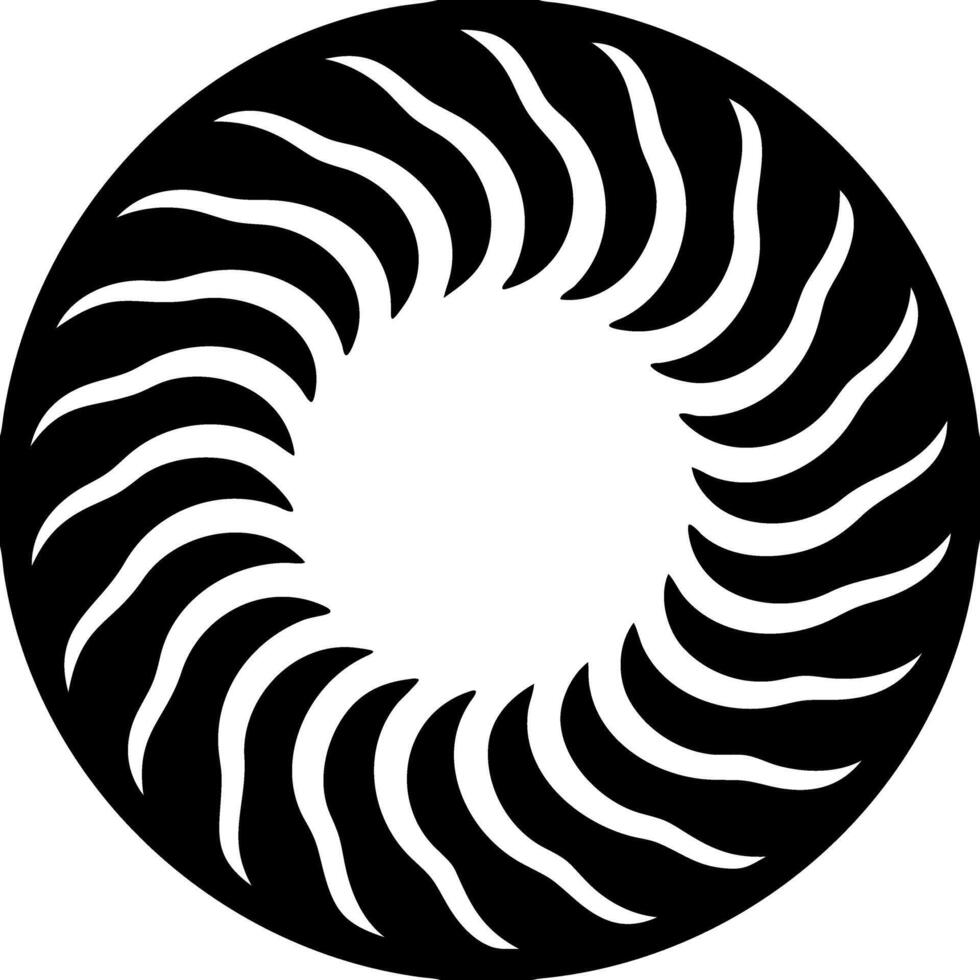 Abstract Circular Wave Pattern for Tattoos and Graphic Design Projects vector