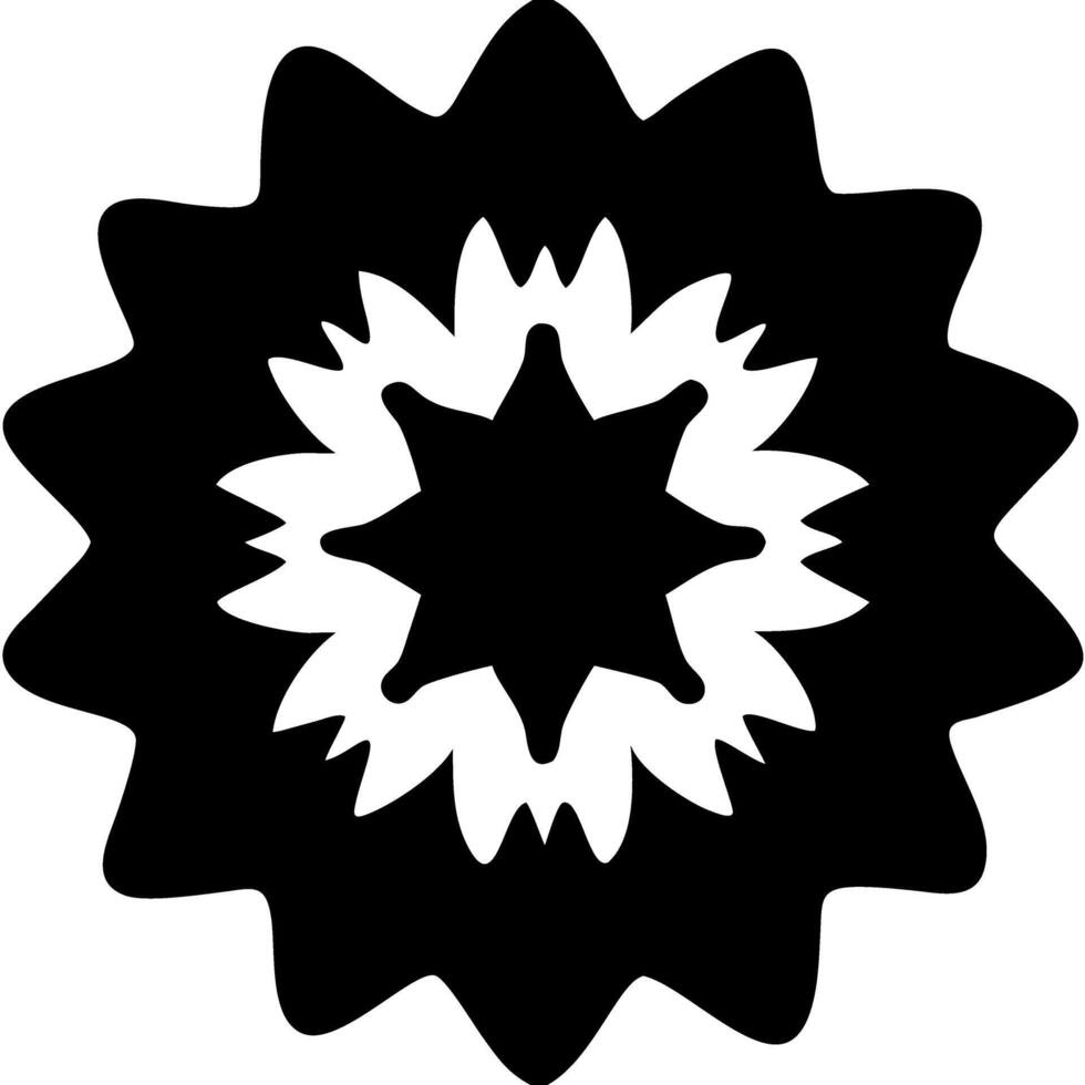 Abstract Floral Mandala Silhouette for Creative Design Projects vector
