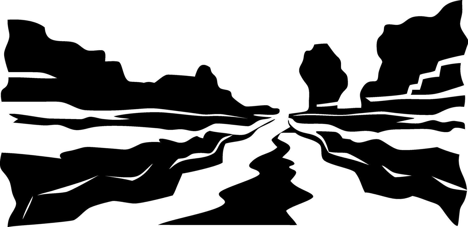 Abstract Desert Canyon Silhouette for Graphic Design and Wall Art vector