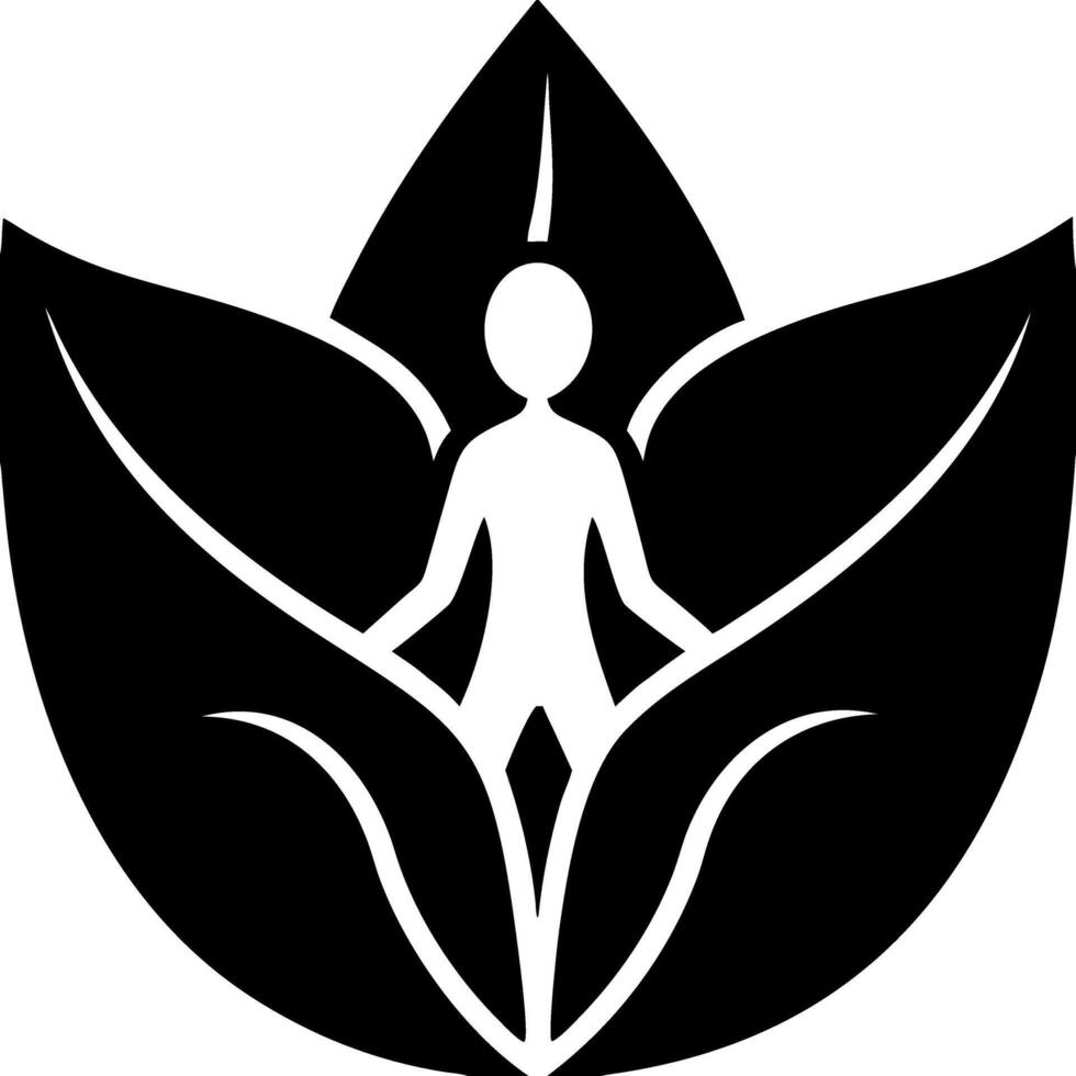 Abstract Human Figure in Floral Leaf Design for Wellness and Meditation Themes vector