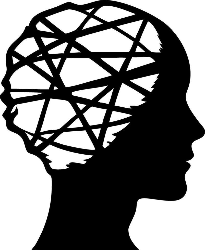 Abstract Human Head with Network Pattern for Conceptual Design vector