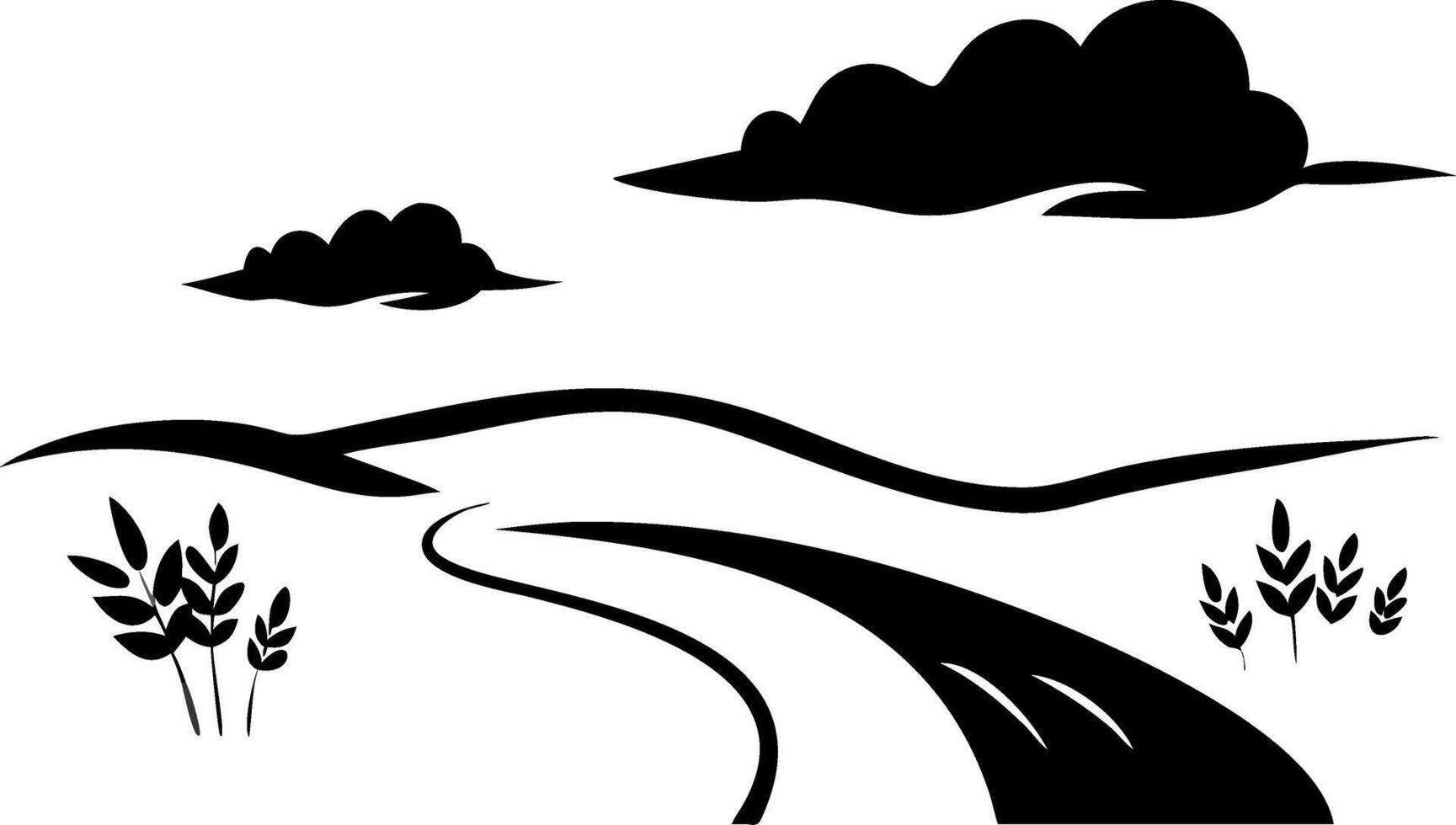 Abstract Rural Landscape Illustration for Designs and Backgrounds vector