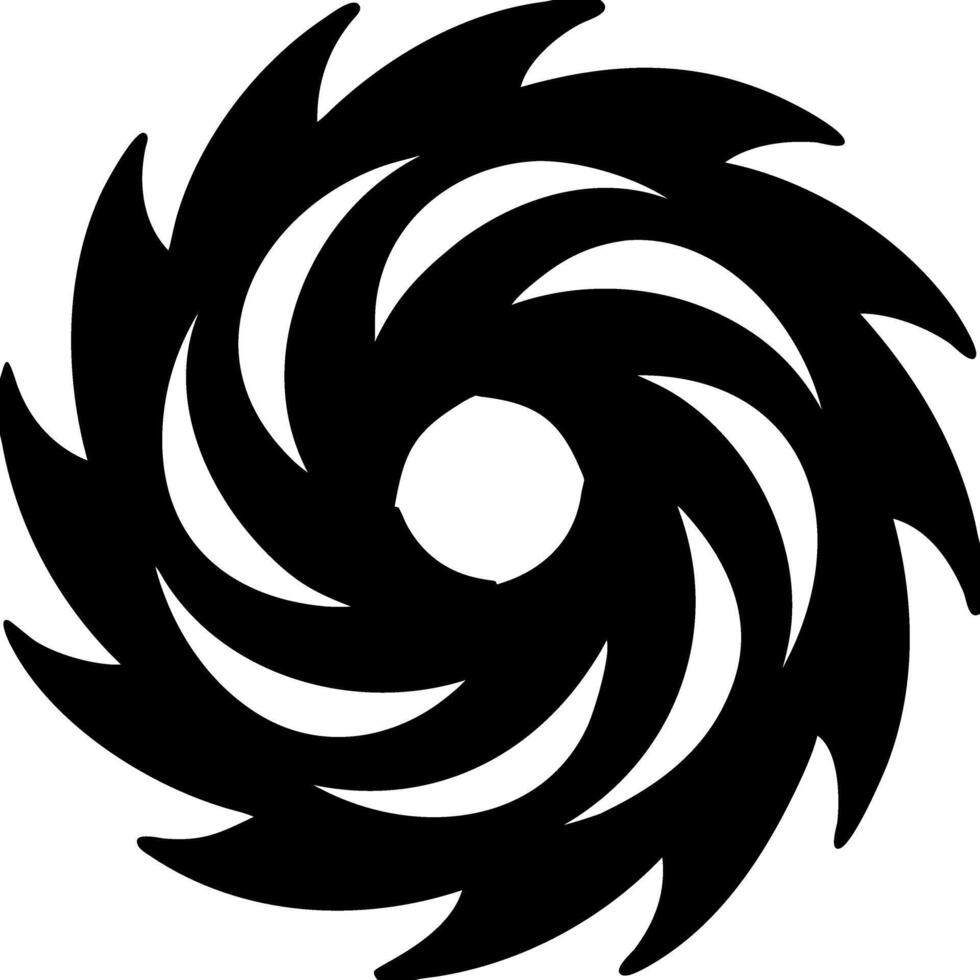 Abstract Spiral Swirl Black Pattern Circular Design for Tattoo and Artistic Projects vector
