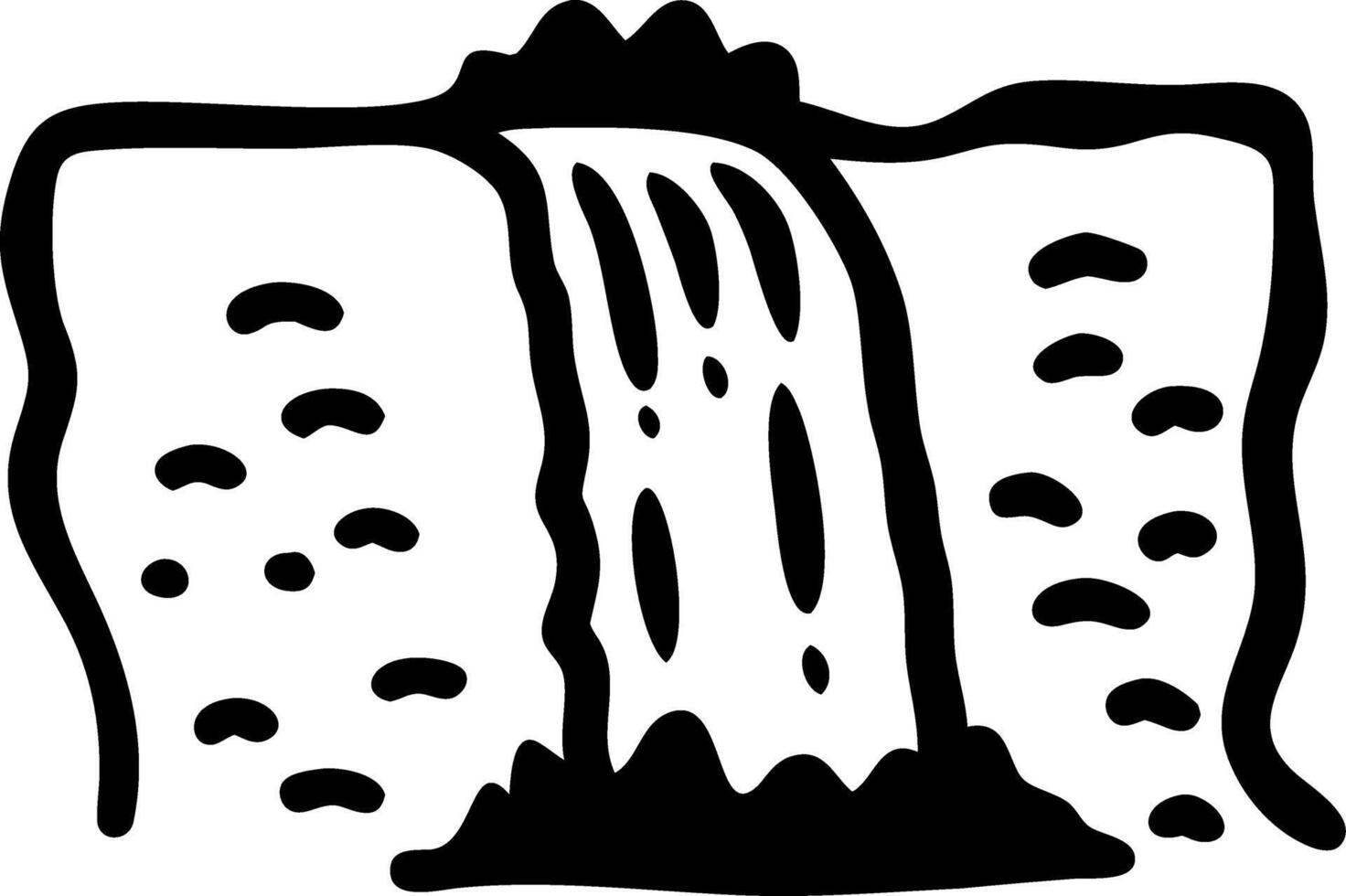 Abstract Waterfall Line Art Illustration for Nature Designs and Tattoos vector