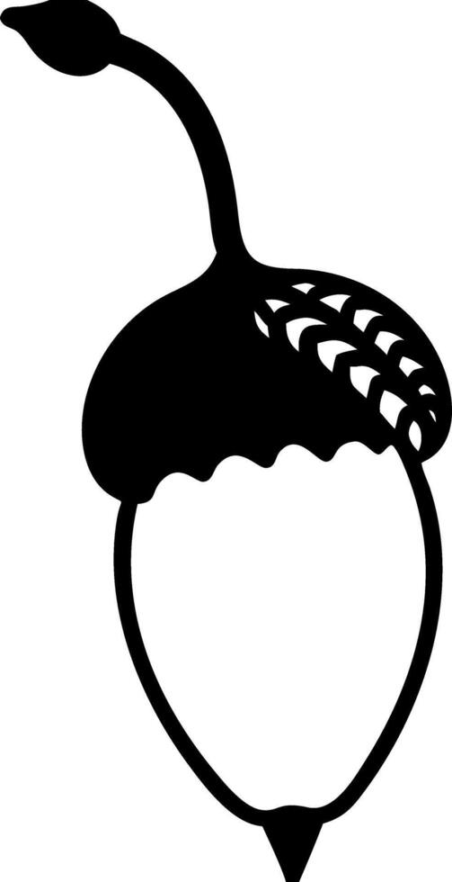 Acorn Silhouette Illustration for Nature Designs and Craft Projects vector