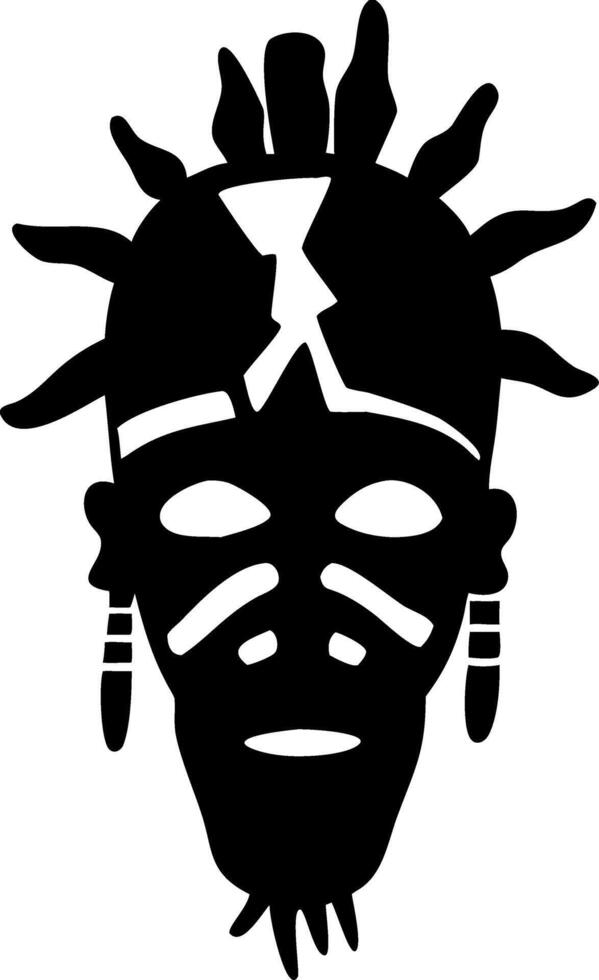 African Tribal Mask Art for Tattoo and Graphic Design Projects vector