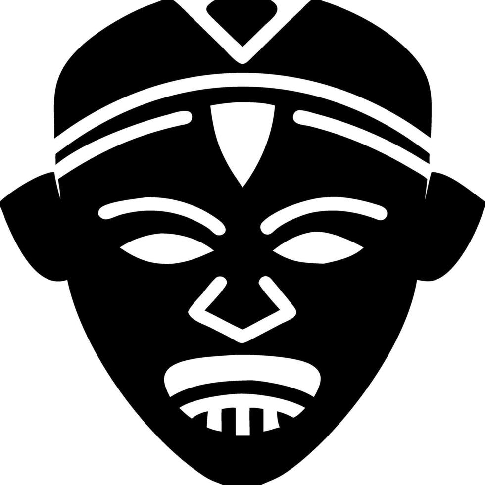 African Tribal Mask Art Decorative Symbol for Tattoo and Craft Design vector