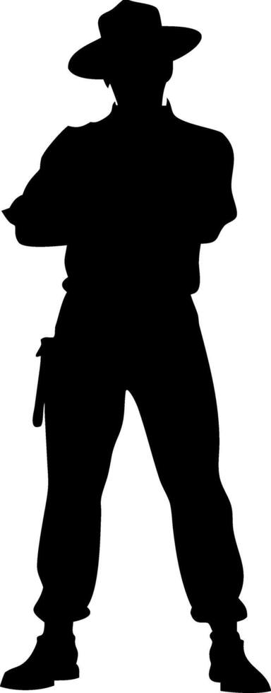 Adventurer Silhouetteic Character with Hat and Belt for Illustration Design vector