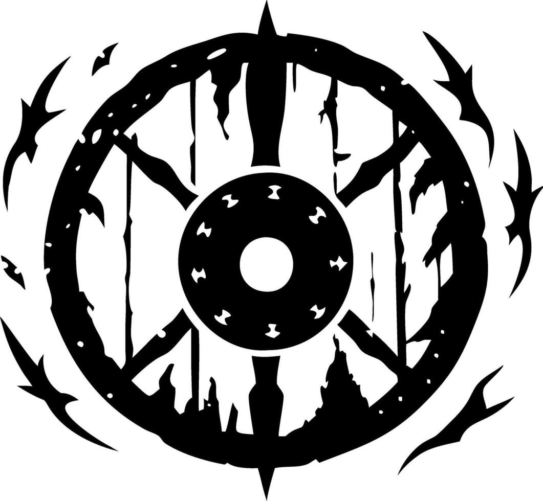 Ancient Celtic Tribal Wheel Symbol Design for Tattoos and Decorative Art vector