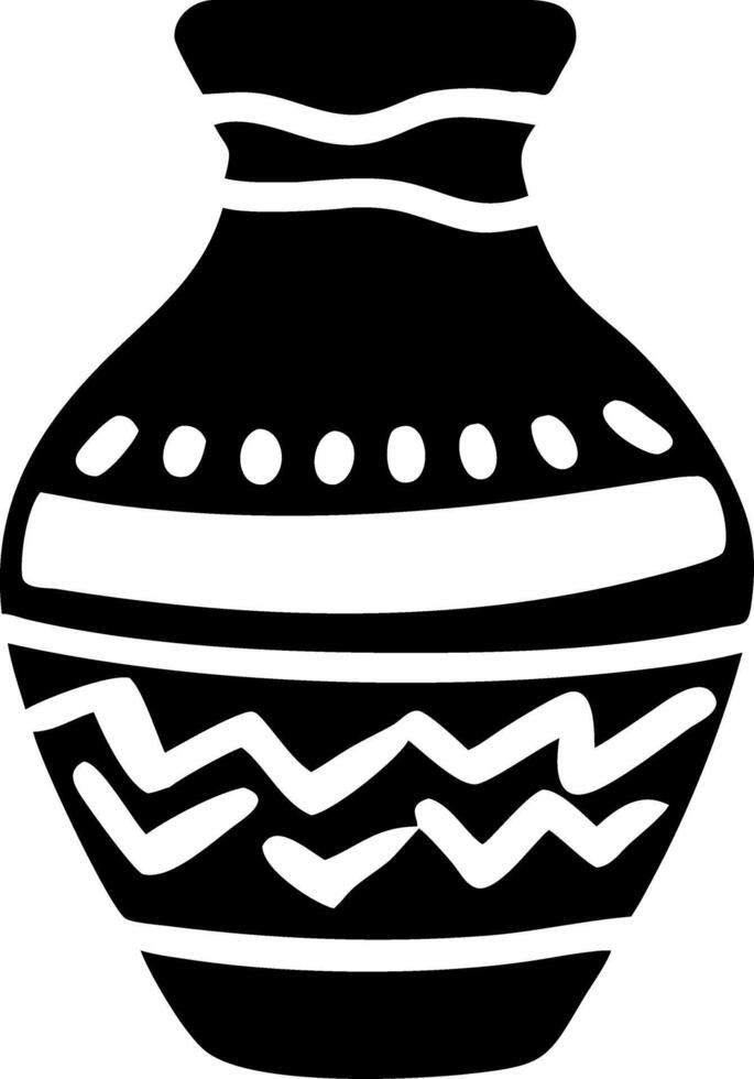 Ancient Clay Pottery Silhouette for Crafts and Design Projects vector